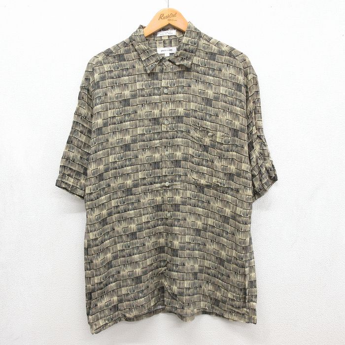 ピエールカルダン 半袖シャツ 総柄 ベージュ メンズL相当 | 古着