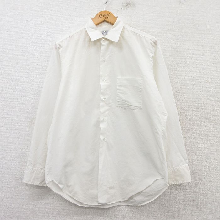 L★古着 アロー 長袖 ビンテージ シャツ メンズ 60年代 60s コットン USA製 白 ホワイト 25feb15 中古 トップス
