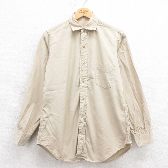 M★古着 長袖 ビンテージ ミリタリー シャツ メンズ 60年代 60s USA製 ベージュ カーキ 【spe】 25aug04 中古 トップス