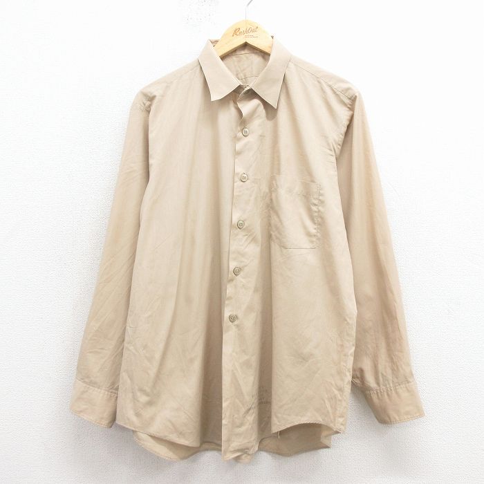 XL★古着 長袖 ビンテージ ミリタリー シャツ メンズ 60年代 60s USA製 ベージュ 26jan22