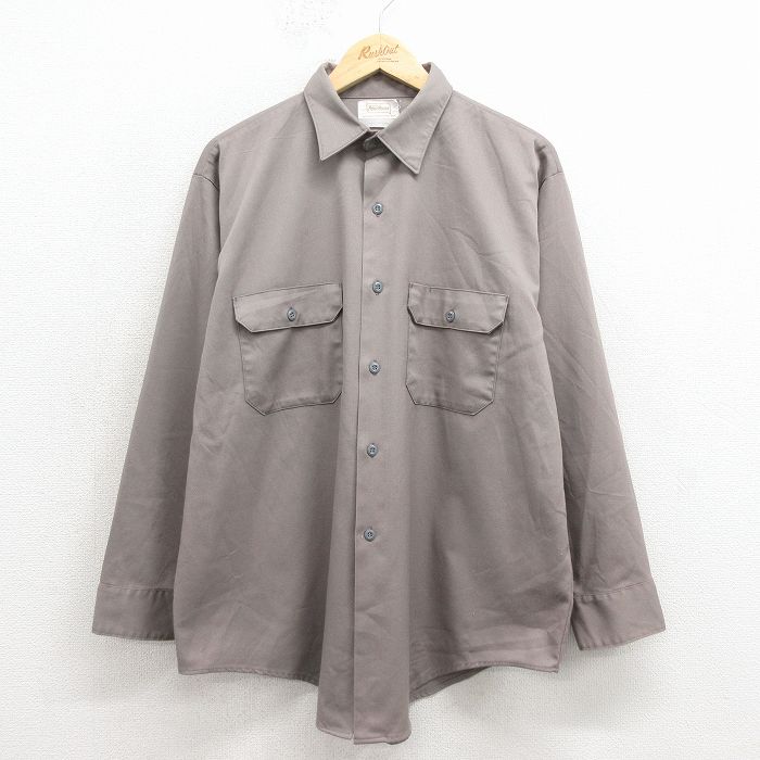 パワーハウス 70s 長袖ワークシャツ グレー XL | 古着
