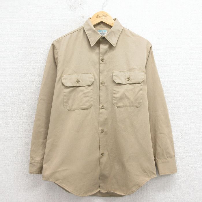 ビッグマック 70s ワークシャツ ベージュ メンズM相当 | 古着
