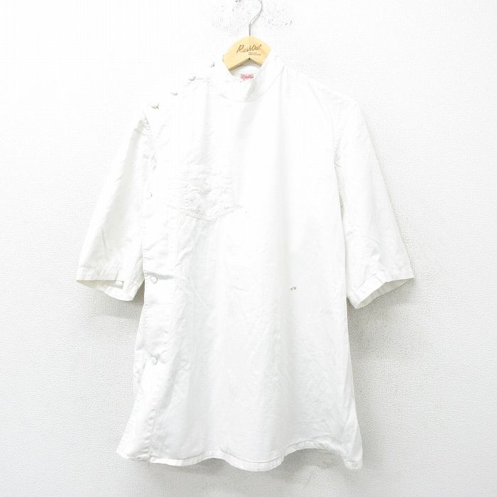 60s 半袖ミリタリースモックシャツ ホワイト S | 古着