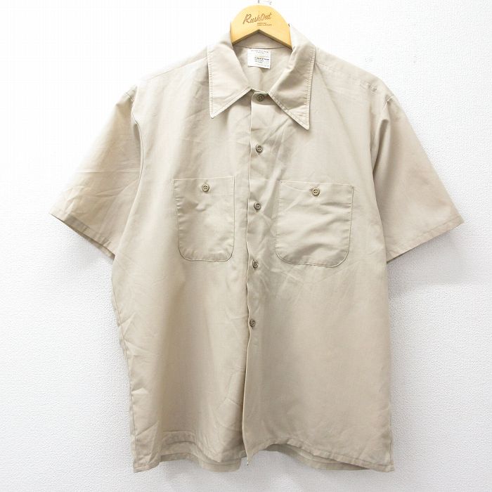 ビッグマック 70s 半袖シャツ ベージュ メンズXL相当 | 古着
