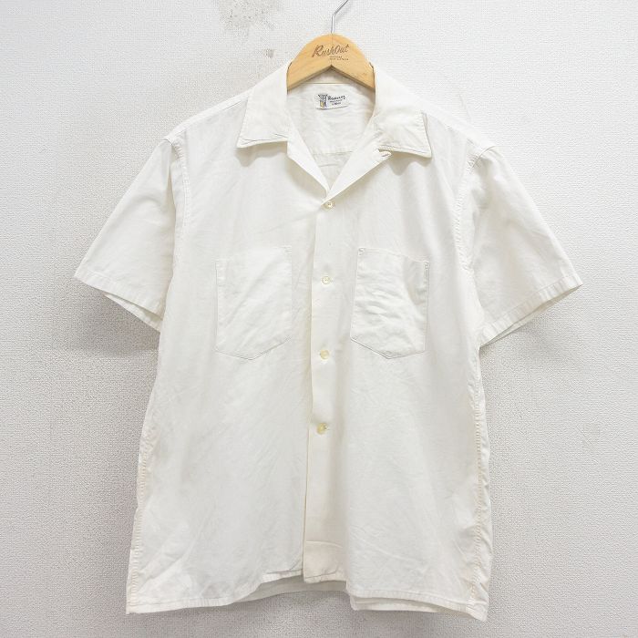 60s 開襟シャツ ホワイト メンズXL相当 | 古着