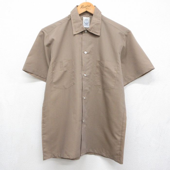 70s 半袖シャツ ブラウン メンズS相当 | 古着
