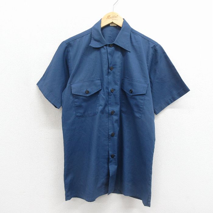 70s 半袖ミリタリーシャツ ネイビー メンズM相当 | 古着