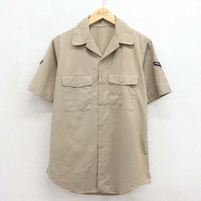 60s 半袖シャツ ミリタリー ベージュ メンズL相当 | 古着