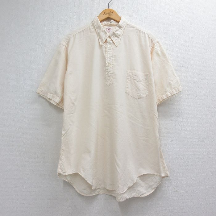 60s 半袖シャツ 生成り ベージュ メンズXL相当 | 古着