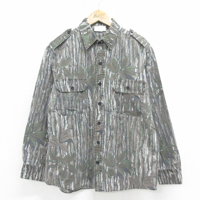 リアルツリー 90s 長袖ハンティングシャツ グレー XL | 古着