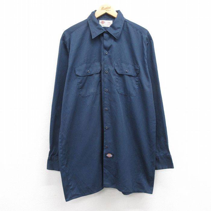 ディッキーズ 00s 長袖ワークシャツ ネイビー XL | 古着