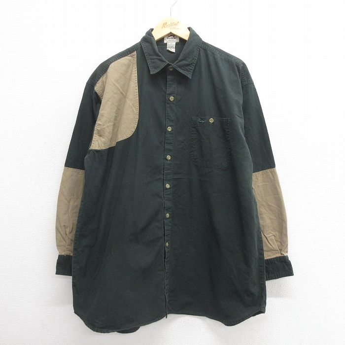 XL★古着 ダックスバック 長袖 ハンティング シャツ メンズ 00年代 00s 大きいサイズ ロング丈 コットン 濃緑系他 グリーン 【spe】 25jun24 中古 トップス