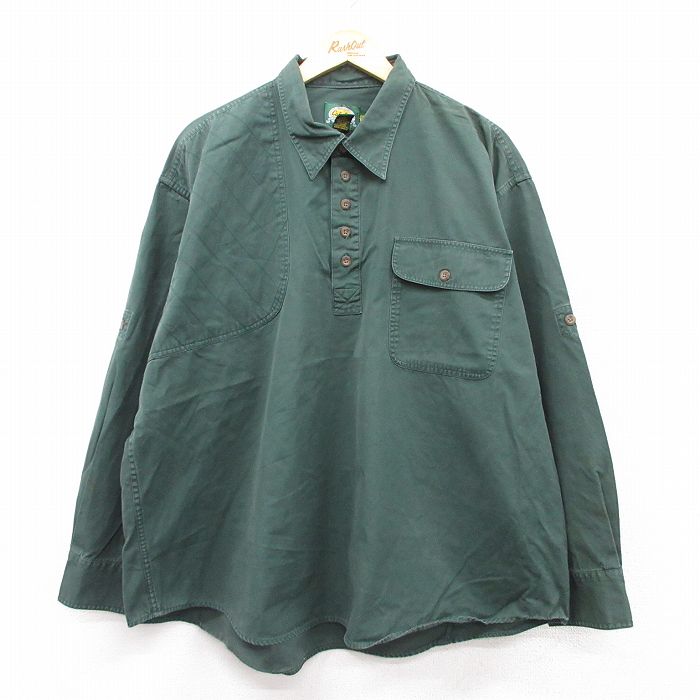 【50%OFF】XL★古着 カベラス 長袖 ハンティング シャツ メンズ 00年代 00s 大きいサイズ コットン 緑 グリーン 25aug18 中古 トップス
