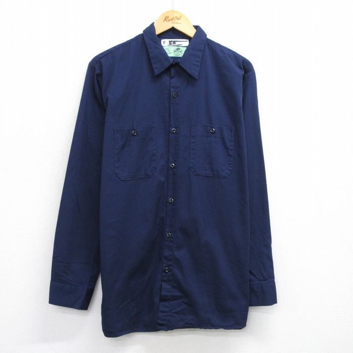 L★古着 レッドキャップ 長袖 ワーク シャツ 00年代 00s コットン 濃紺 ネイビー 25oct02 中古 メンズ トップス