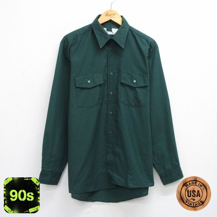 【50%OFF】ワークシャツ グリーン L | 古着