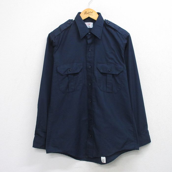 レッドキャップ 90s 長袖ワークシャツ ネイビー M | 古着