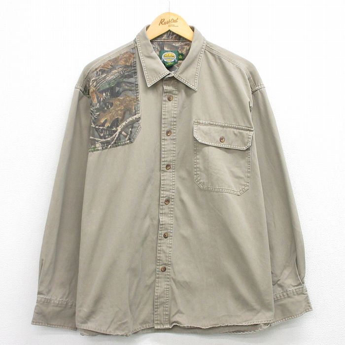 【20%OFF】XL★古着 カベラス 長袖 ハンティング シャツ メンズ 00年代 00s 大きいサイズ コットン ベージュ 25nov15