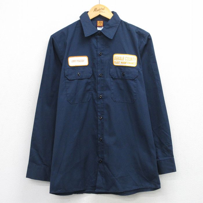 ビッグベン 90s 長袖ワークシャツ DEKALB ネイビー M | 古着