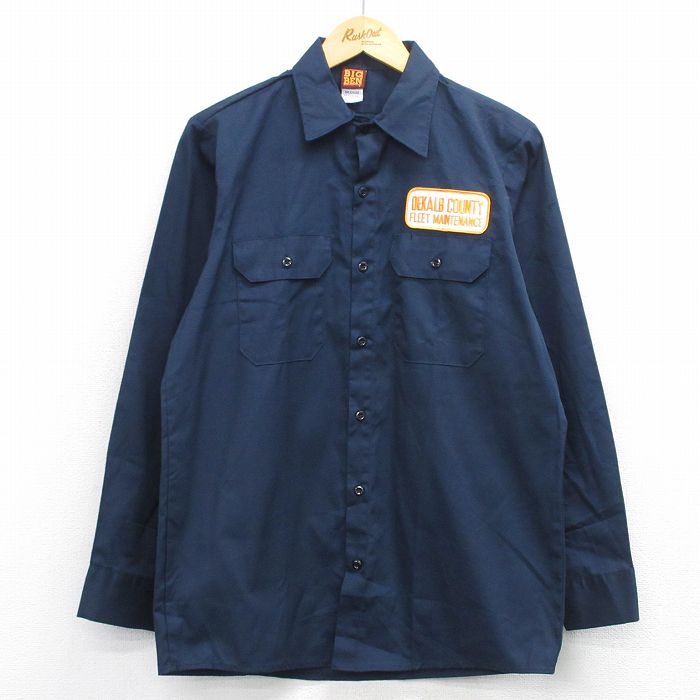 ビッグベン 90s 長袖ワークシャツ DEKALB ネイビー M | 古着