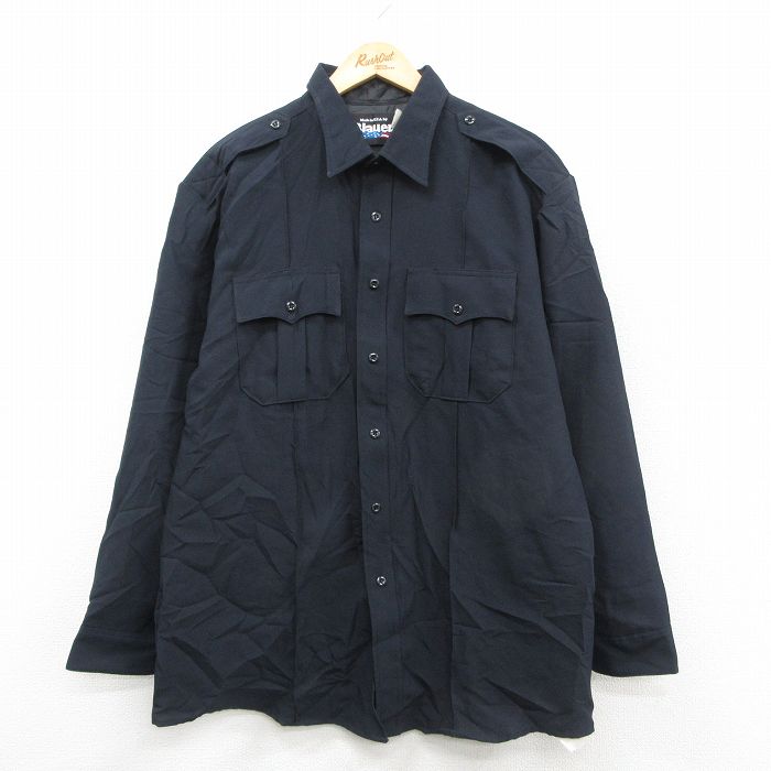 ブラウアー 90s ワークシャツ 濃紺 XL | 古着