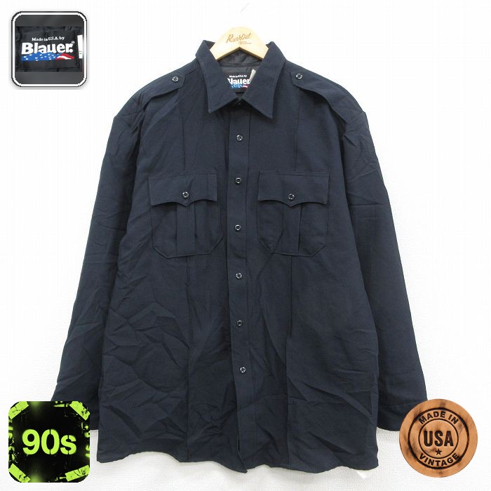 【50%OFF】ブラウアー 90s ワークシャツ 濃紺 XL | 古着