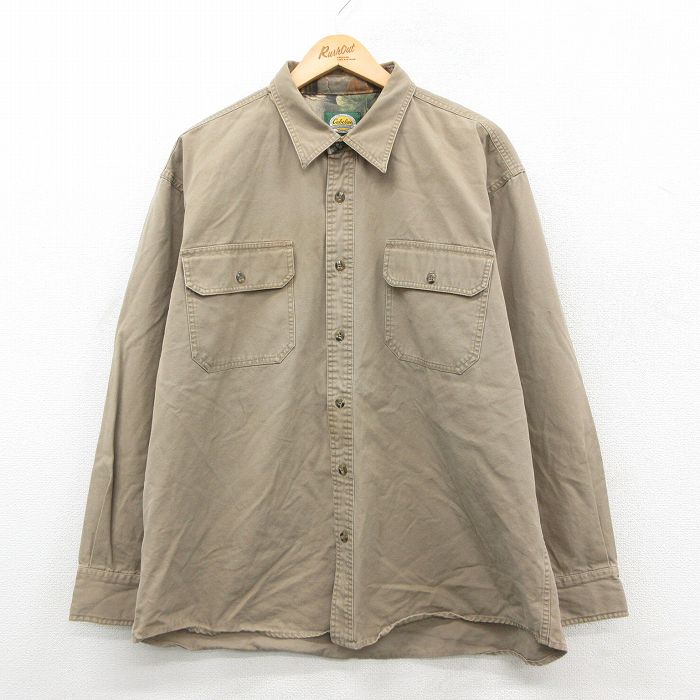 XL★古着 カベラス 長袖 ハンティング シャツ メンズ 00年代 00s 大きいサイズ コットン ベージュ 26jan19
