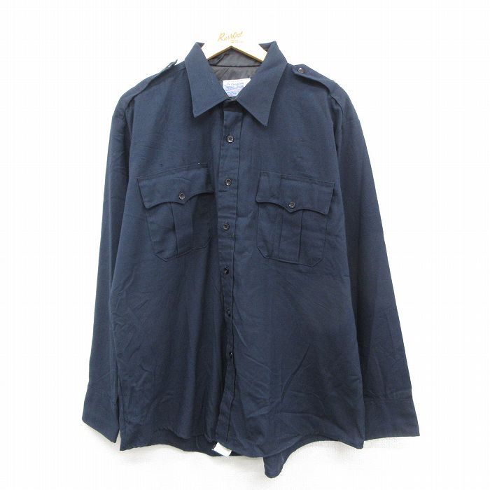 ワークシャツ ネイビー XL | 古着