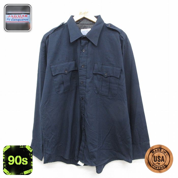 【50%OFF】ワークシャツ ネイビー XL | 古着