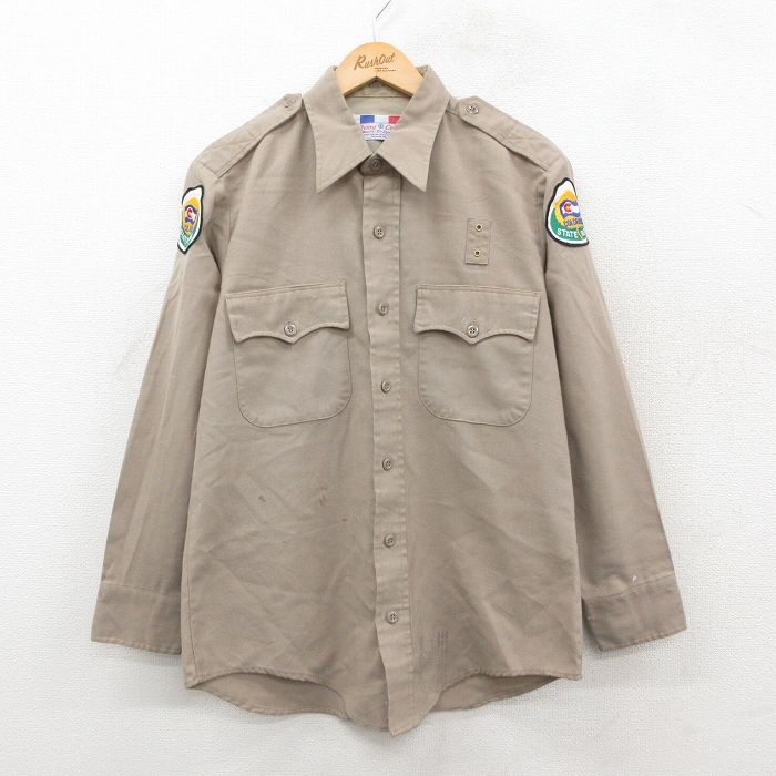 コロラド 80s 長袖ワークシャツ ベージュ L | 古着
