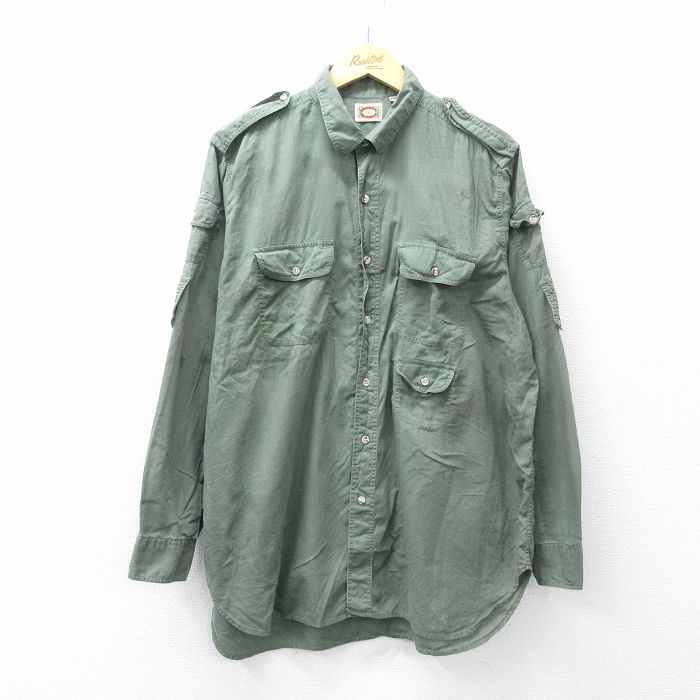 バナナリパブリック 80s 長袖シャツ ワーク グリーン XL | 古着