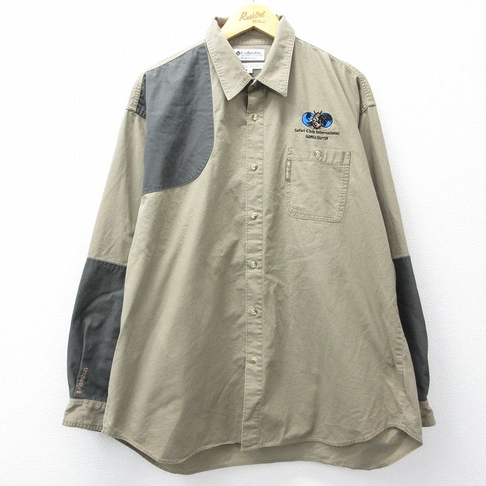 コロンビア 00s 長袖ハンティングシャツ サファリクラブ ベージュ XL | 古着