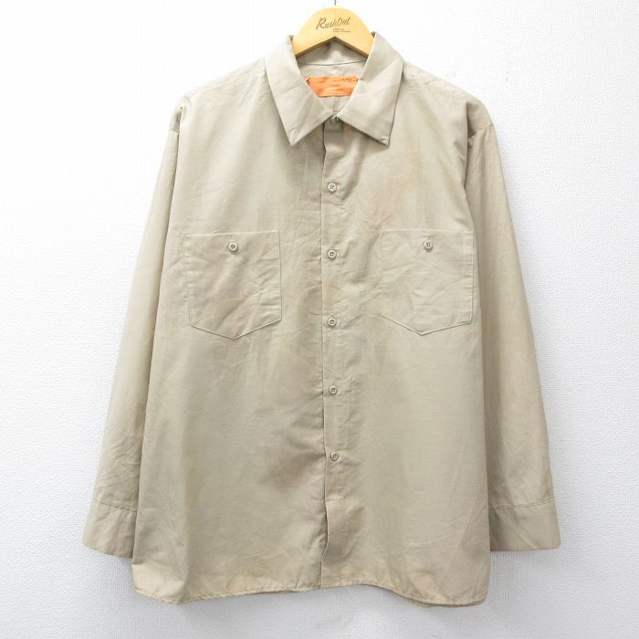 【20%OFF】ワークシャツ ベージュ XL | 古着