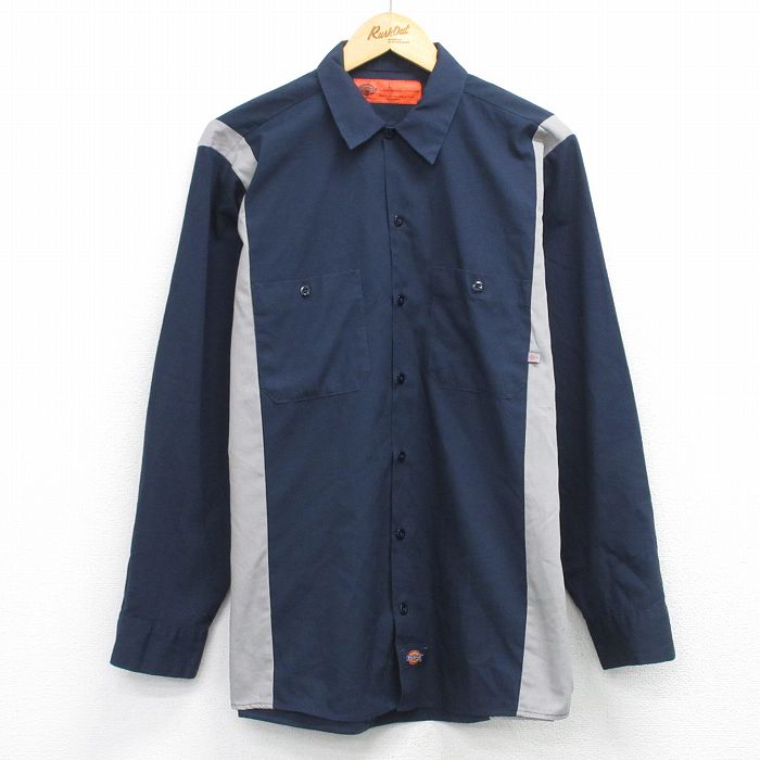 【20%OFF】ディッキーズ ワークシャツ ツートンカラー ネイビー XL | 古着