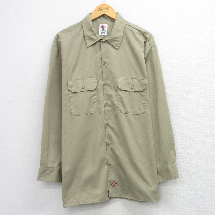 【20%OFF】ディッキーズ ワークシャツ ベージュ XL | 古着