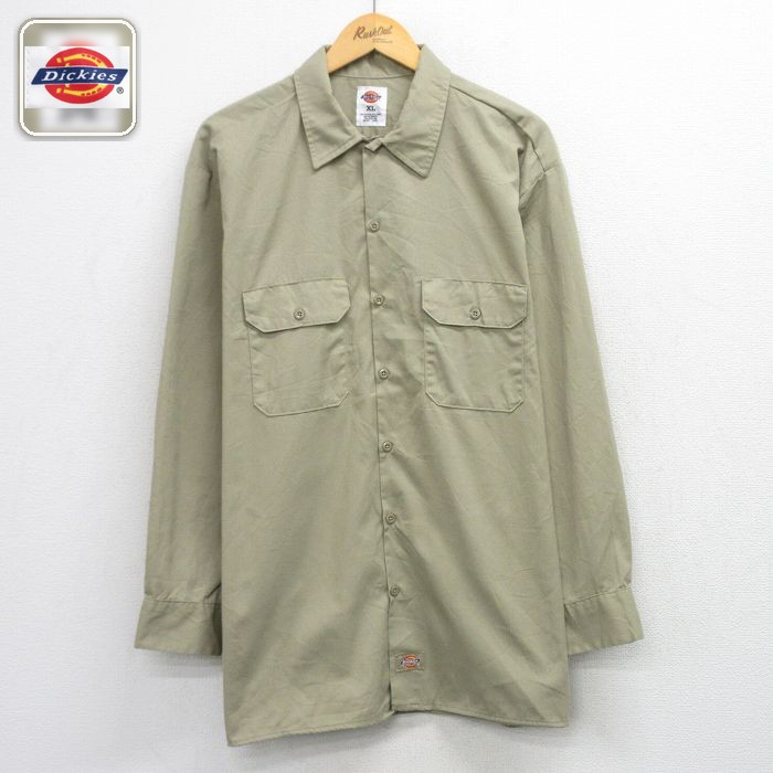 【50%OFF】ディッキーズ ワークシャツ ベージュ XL | 古着