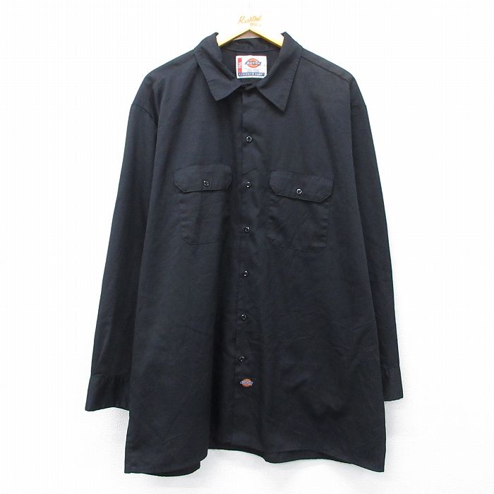 【20%OFF】ディッキーズ 長袖ワークシャツ ブラック XL | 古着