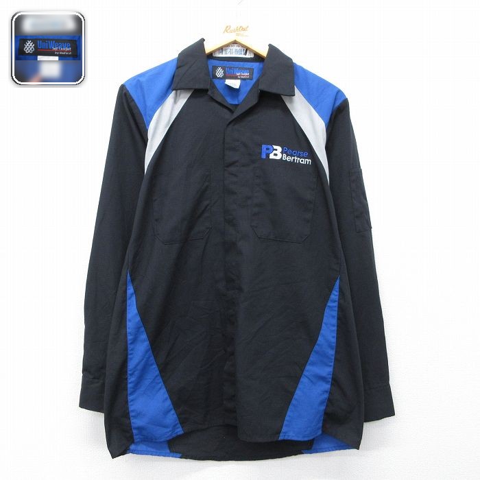 【50%OFF】Pearse Bertram 長袖ワークシャツ ブラック L | 古着