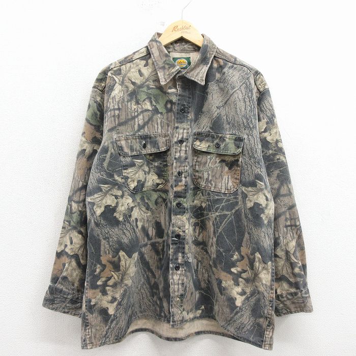 【20%OFF】カベラス 00s 長袖ハンティングシャツ 迷彩 ブラウン XL | 古着