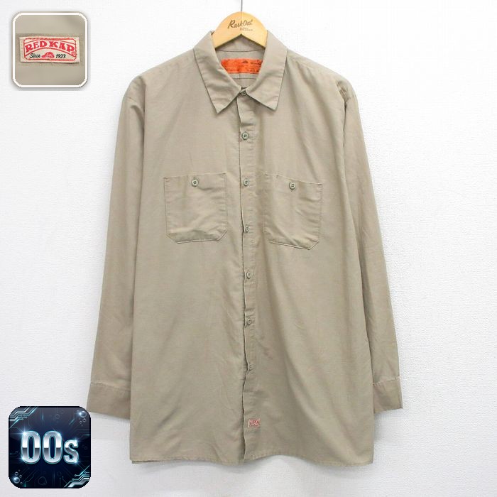 【50%OFF】レッドキャップ 00s ワークシャツ ベージュ XL | 古着
