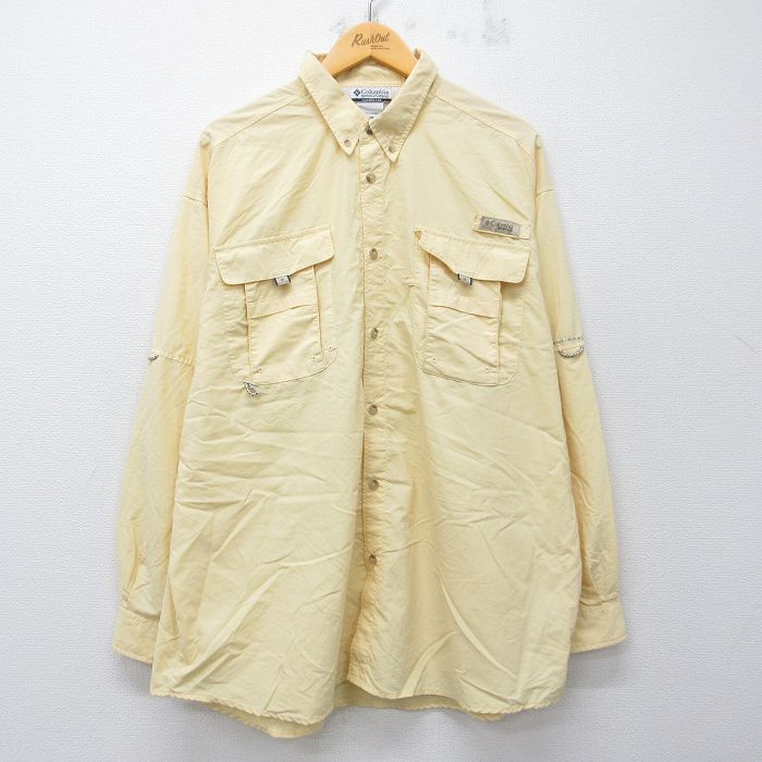 コロンビア 00s フィッシングシャツ PFG イエロー メンズXL相当 | 古着