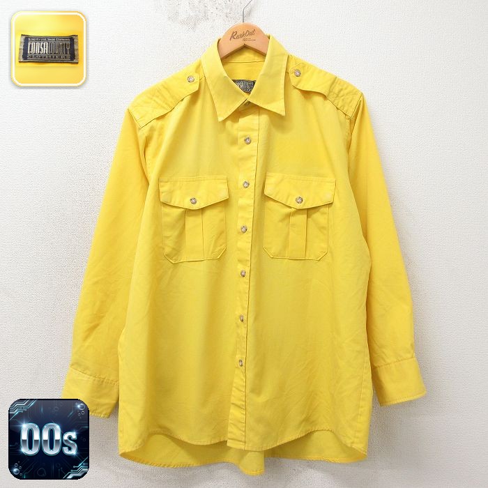 【20%OFF】00s 長袖ワークシャツ イエロー メンズXL相当 | 古着