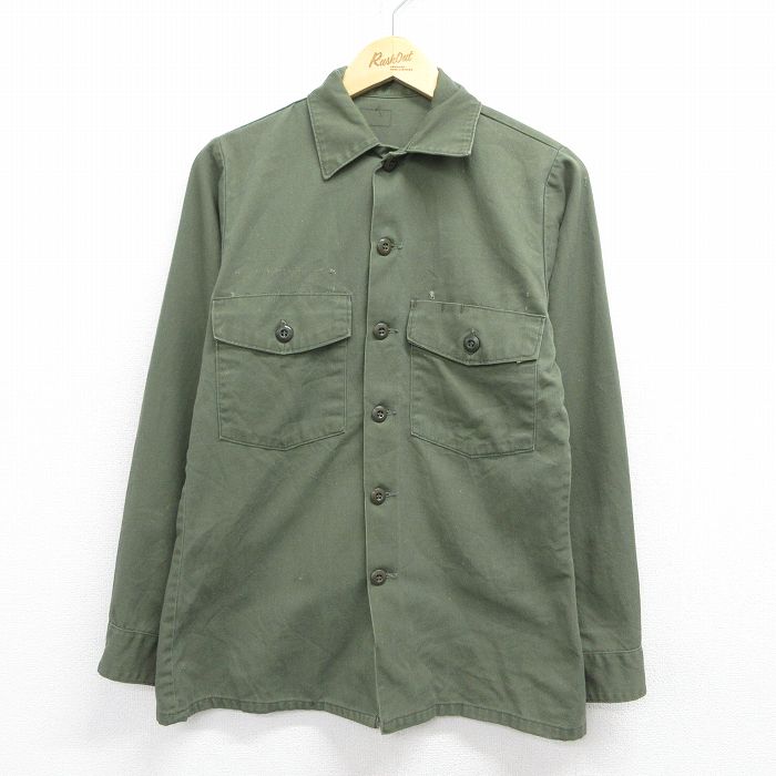 70s ミリタリーシャツ グリーン M | 古着
