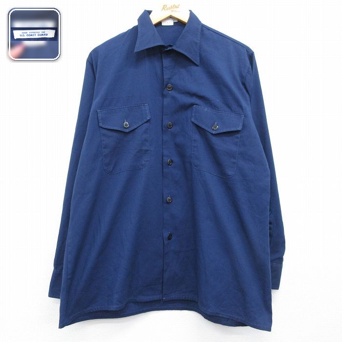 【20%OFF】ミリタリーシャツ COAST GUARD ネイビー メンズXL相当 | 古着