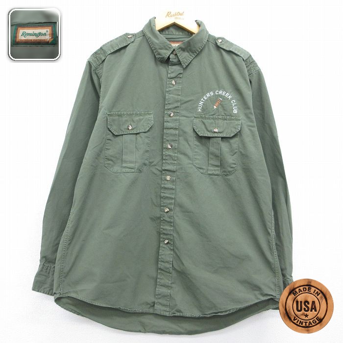 【20%OFF】ハンティング 長袖シャツ HUNTERS CREEK CLUB カーキ メンズL相当 | 古着