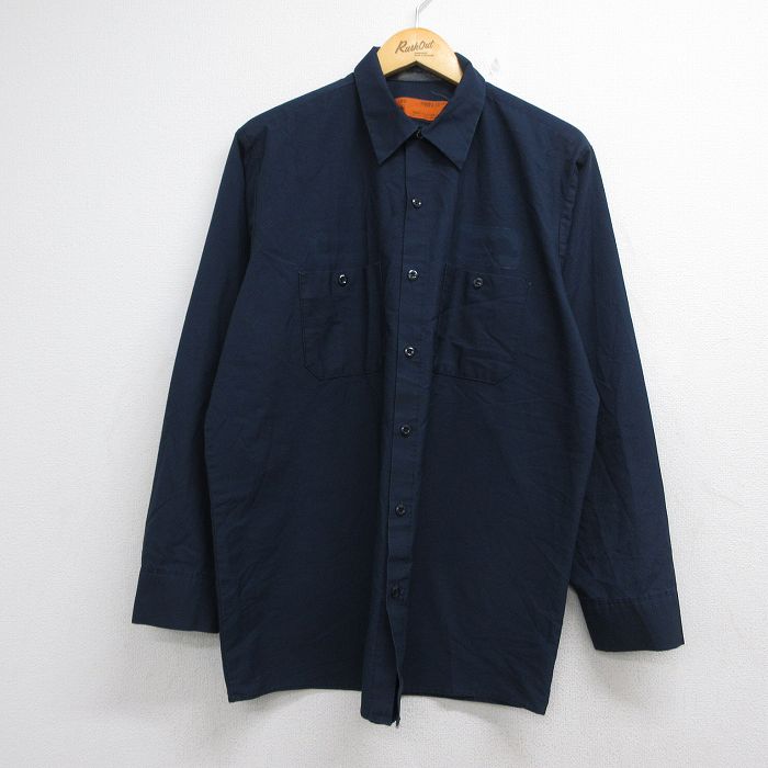 レッドキャップ 90s 長袖ワークシャツ ネイビー メンズXL相当 | 古着