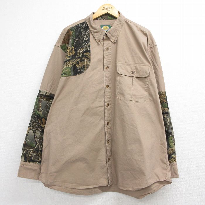 カベラス 00s 長袖ハンティングシャツ 迷彩 ブラウン メンズXL相当 | 古着
