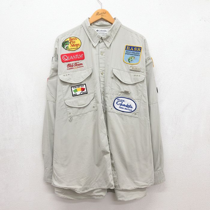 コロンビア 00s フィッシングシャツ PFG ベージュ メンズXL相当 | 古着