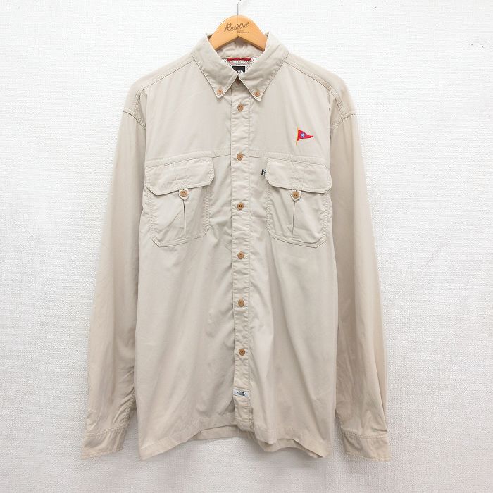 ノースフェイス 長袖シャツ ベージュ メンズXL相当 | 古着