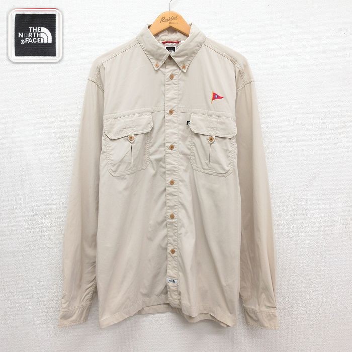 ノースフェイス 長袖シャツ ベージュ メンズXL相当 | 古着