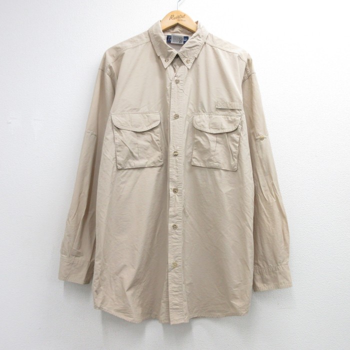 FIELD&STREAM 長袖シャツ フィッシング ベージュ メンズXL相当 | 古着